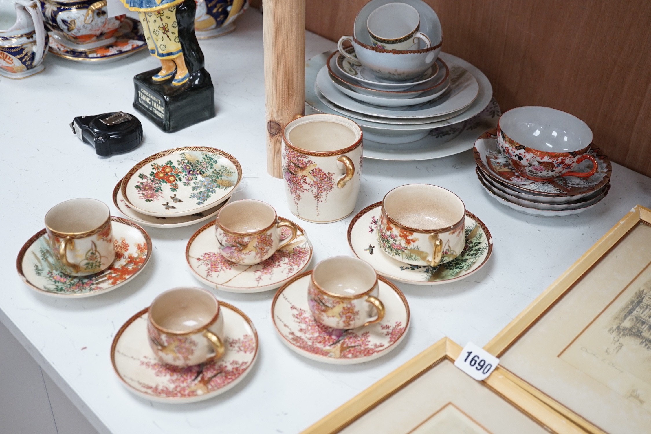Assorted Japanese ceramics to include Kutani, Satsuma etc.